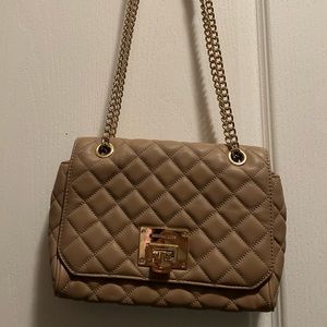 Michael Kors Vivianne Quilted Leather Medium Shoulder Flap Bag in Beige